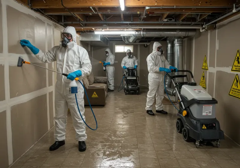 Basement Moisture Removal and Structural Drying process in Maili, HI